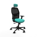 Alfera sincro malla negra similpiel turquesa brazos 2D base nailon cabecero 2D ruedas 65mm nailon