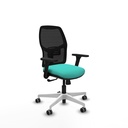 Alfera sincro malla negra similpiel turquesa brazos 3D base blanca ruedas 65mm engomadas