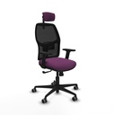 Alfera sincro malla negra similpiel morado brazos 2D base nailon cabecero 2D ruedas 65mm engomadas