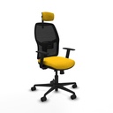 Alfera traslack malla negra bali amarillo brazos 1D base nailon cabecero 2D ruedas 65mm nailon
