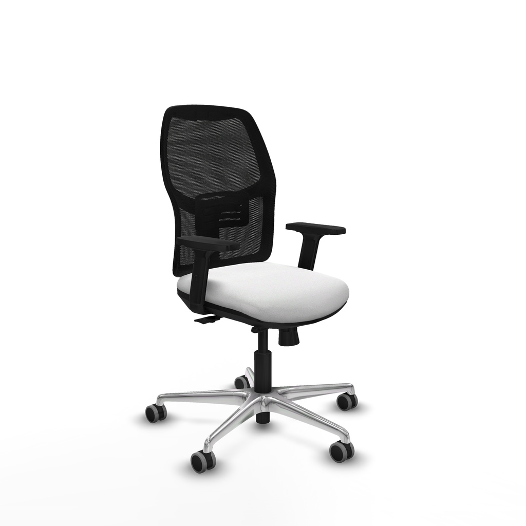 Alfera traslack malla negra bali blanco brazos 2D base aluminio ruedas 65mm engomadas