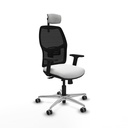 Alfera traslack malla negra bali blanco brazos 2D base aluminio cabecero 2D ruedas 65mm engomadas