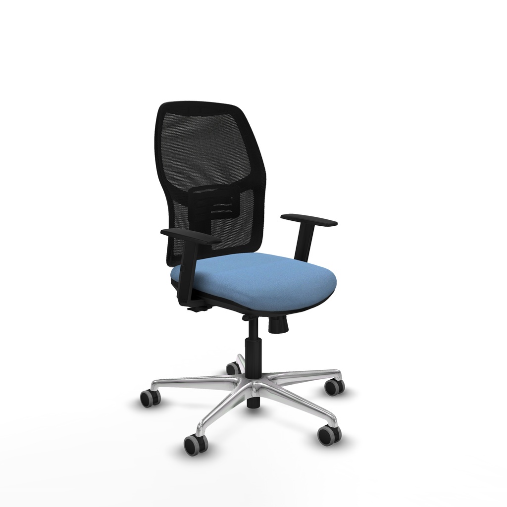 Alfera traslack malla negra bali azul cielo brazos 1D base aluminio ruedas 65mm engomadas