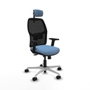 Alfera traslack malla negra bali azul cielo brazos 2D base aluminio cabecero 2D ruedas 65mm nailon