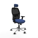 Alfera traslack malla negra bali azul marino brazos 2D base aluminio cabecero 2D ruedas 65mm engomadas