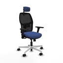 Alfera traslack malla negra bali azul marino brazos 3D base blanca cabecero 2D ruedas 65mm nailon