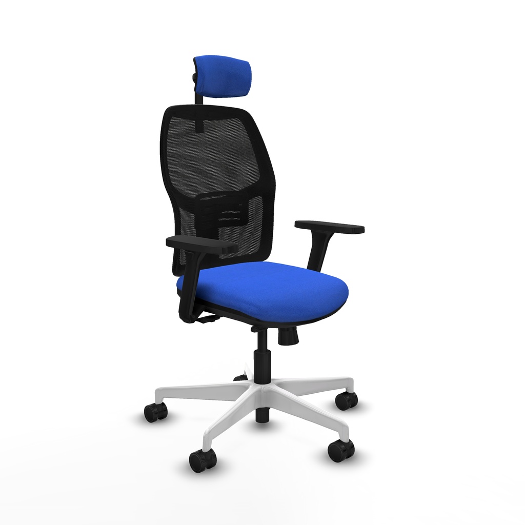 Alfera traslack malla negra bali azul brazos 3D base blanca cabecero 2D ruedas 65mm nailon