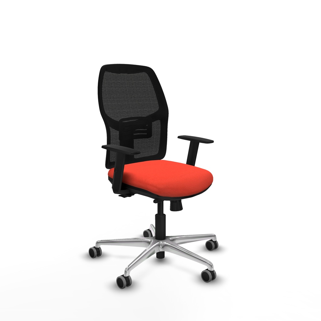 Alfera traslack malla negra bali naranja oscuro brazos 1D base aluminio ruedas 65mm engomadas