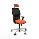 Alfera traslack malla negra bali naranja brazos 2D base blanca cabecero 2D ruedas 65mm engomadas