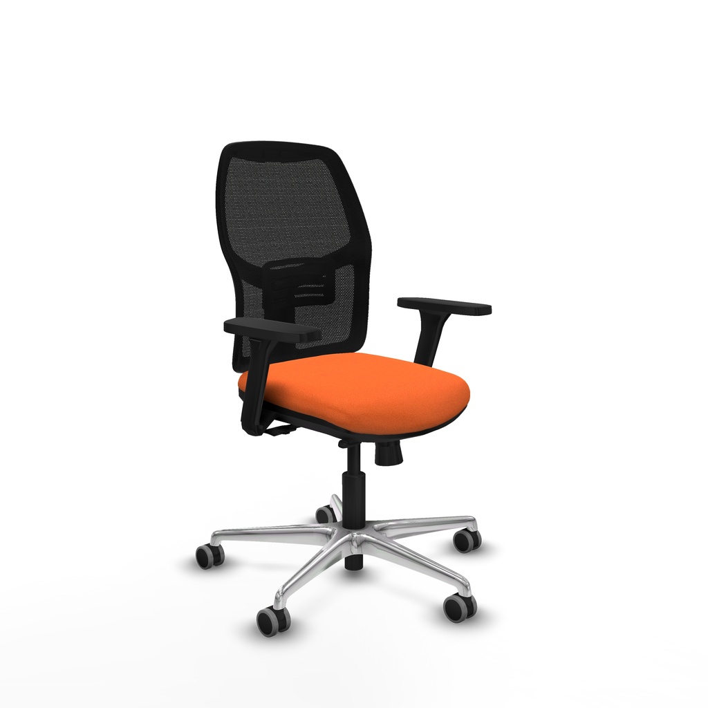Alfera traslack malla negra bali naranja brazos 3D base aluminio ruedas 65mm engomadas