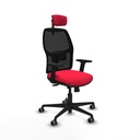 Alfera traslack malla negra bali rojo brazos 2D base nailon cabecero 2D ruedas 65mm engomadas