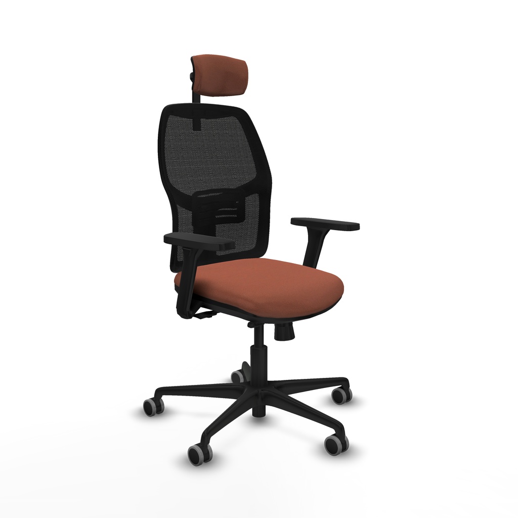 Alfera traslack malla negra bali marrón brazos 3D base nailon cabecero 2D ruedas 65mm engomadas
