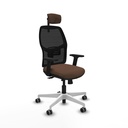 Alfera traslack malla negra bali marrón oscuro brazos 2D base blanca cabecero 2D ruedas 65mm engomadas
