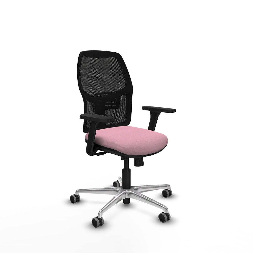 Alfera traslack malla negra bali rosa brazos 3D base aluminio ruedas 65mm engomadas