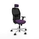 Alfera traslack malla negra bali morado brazos 2D base blanca cabecero 2D ruedas 65mm nailon