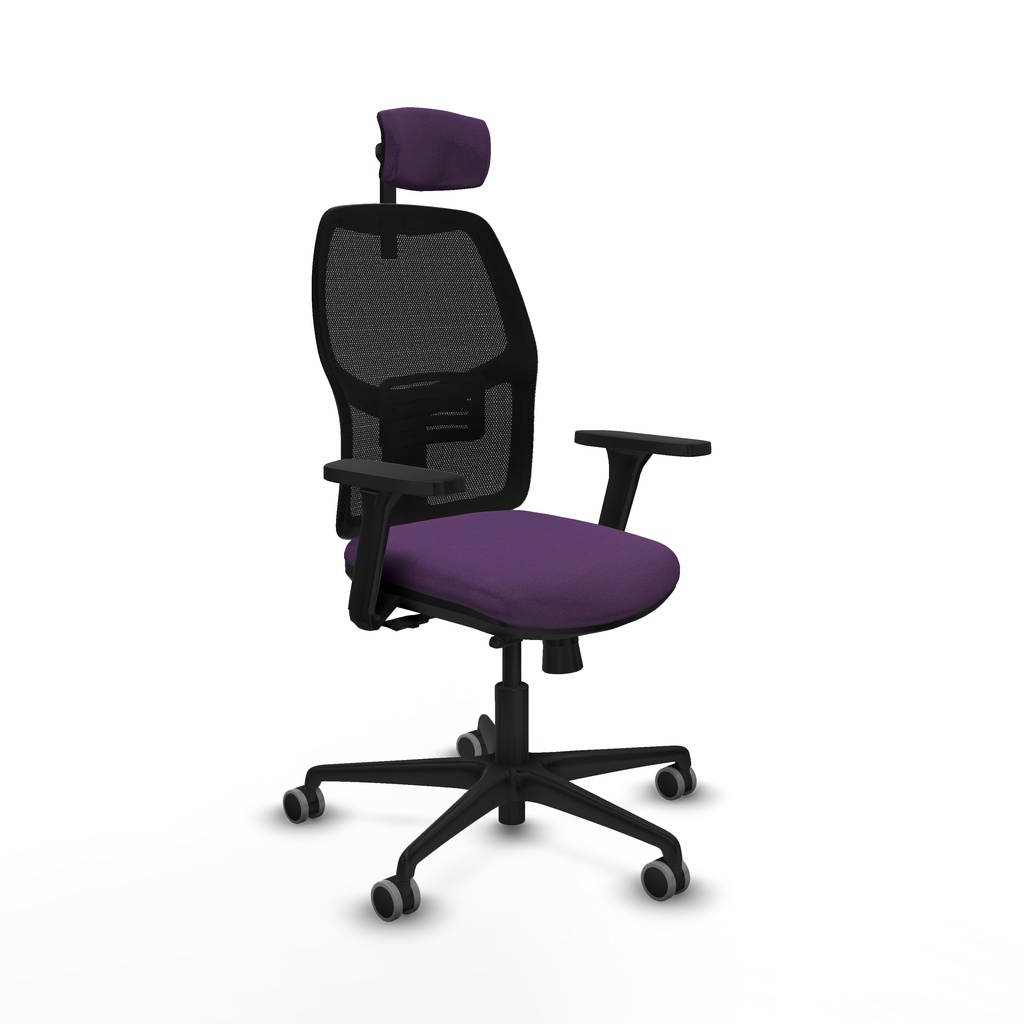 Alfera traslack malla negra bali morado brazos 3D base nailon cabecero 2D ruedas 65mm engomadas