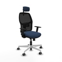 Alfera traslack malla negra similpiel azul marino brazos 1D base blanca cabecero 2D ruedas 65mm engomadas