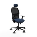 Alfera traslack malla negra similpiel azul marino brazos 1D base nailon cabecero 2D ruedas 65mm engomadas