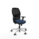 Alfera traslack malla negra similpiel azul marino brazos 2D base blanca ruedas 65mm engomadas