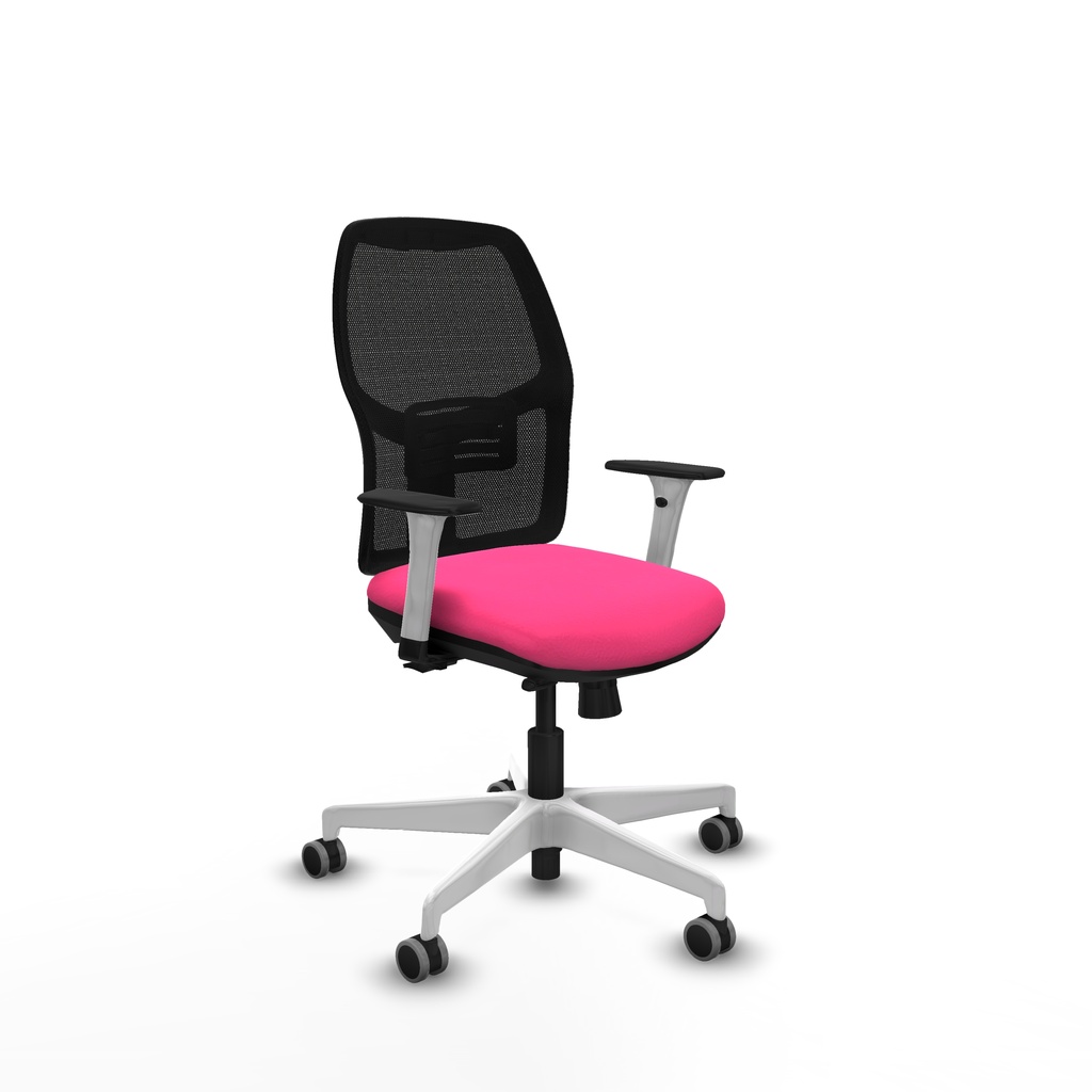 Alfera traslack malla negra similpiel rosa brazos blancos base blanca ruedas 65mm engomadas