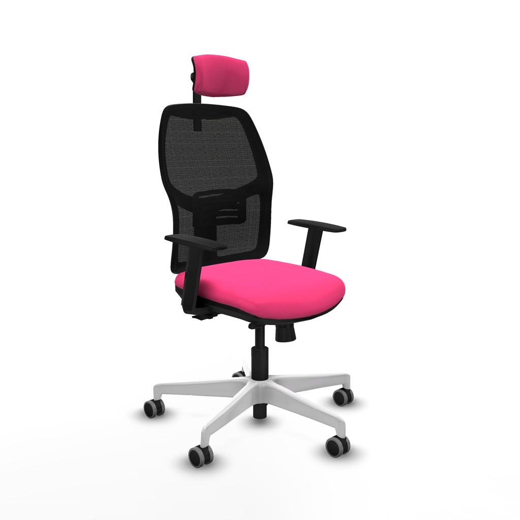 Alfera traslack malla negra similpiel rosa brazos 1D base blanca cabecero 2D ruedas 65mm engomadas