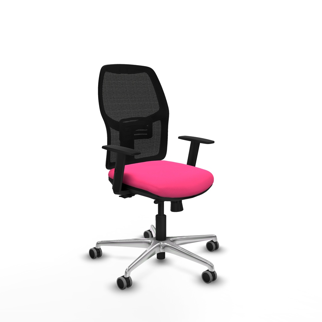 Alfera traslack malla negra similpiel rosa brazos 1D base aluminio ruedas 65mm engomadas