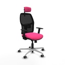 Alfera traslack malla negra similpiel rosa brazos 1D base aluminio cabecero 2D ruedas 65mm engomadas