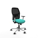 Alfera traslack malla negra similpiel turquesa brazos blancos base aluminio ruedas 65mm engomadas