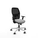 Alfera traslack malla negra similpiel gris claro brazos 1D base blanca ruedas 65mm engomadas