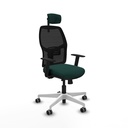Alfera traslack malla negra similpiel verde botella brazos 1D base blanca cabecero 2D ruedas 65mm engomadas