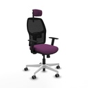 Alfera traslack malla negra similpiel morado brazos 1D base blanca cabecero 2D ruedas 65mm engomadas