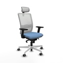 Haches sincro malla blanca bali azul cielo brazos 2D base blanca cabecero malla 2D ruedas 65mm engomadas