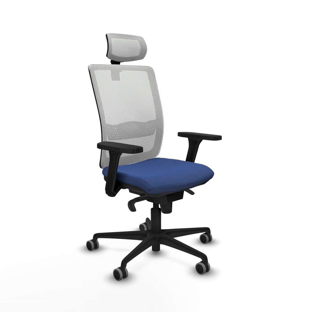 Haches sincro malla blanca bali azul marino brazos 3D base nailon cabecero malla 2D ruedas 65mm engomadas