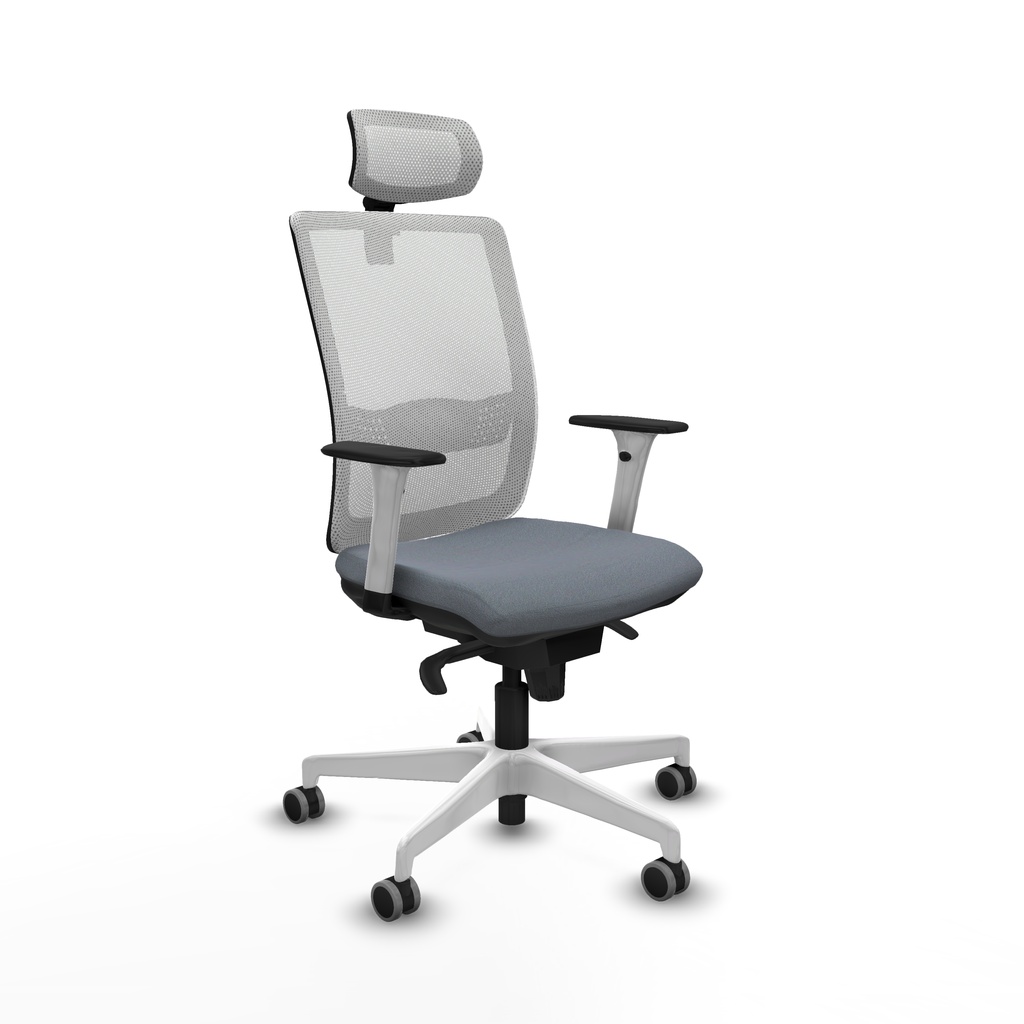 Haches sincro malla blanca bali gris brazos blancos base blanca cabecero malla 2D ruedas 65mm engomadas