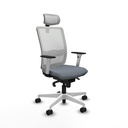 Haches sincro malla blanca bali gris brazos blancos base blanca cabecero malla 2D ruedas 65mm nailon