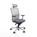 Haches sincro malla blanca bali gris brazos blancos base aluminio cabecero malla 2D ruedas 65mm engomadas