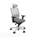 Haches sincro malla blanca bali gris brazos 2D base blanca cabecero malla 2D ruedas 65mm nailon