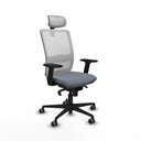Haches sincro malla blanca bali gris brazos 2D base nailon cabecero malla 2D ruedas 65mm engomadas