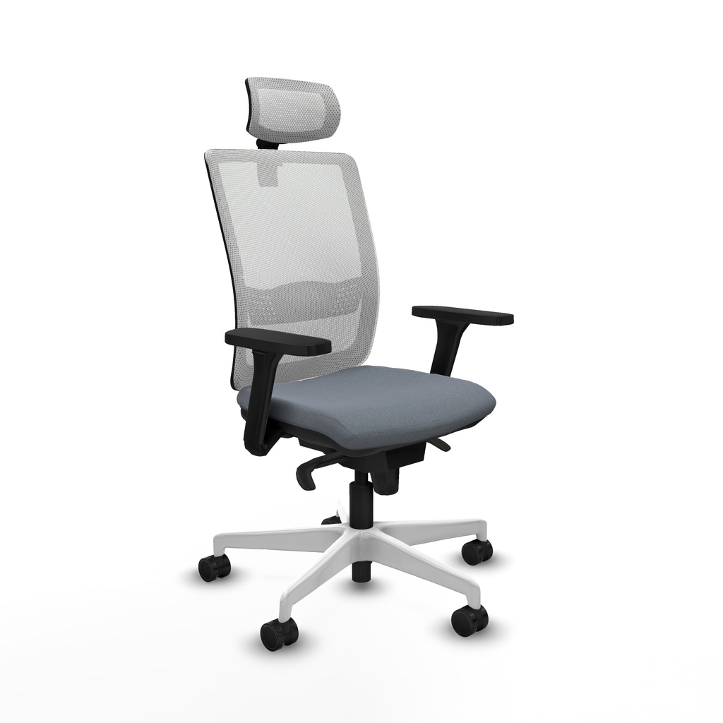 Haches sincro malla blanca bali gris brazos 3D base blanca cabecero malla 2D ruedas 65mm nailon
