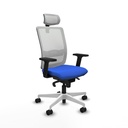 Haches sincro malla blanca bali azul brazos 2D base blanca cabecero malla 2D ruedas 65mm nailon