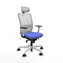 Haches sincro malla blanca bali azul claro brazos blancos base blanca cabecero malla 2D ruedas 65mm nailon