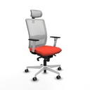 Haches sincro malla blanca bali naranja oscuro brazos blancos base blanca cabecero malla 2D ruedas 65mm engomadas