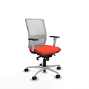 Haches sincro malla blanca bali naranja oscuro brazos blancos base aluminio ruedas 65mm nailon