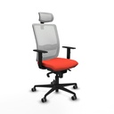 Haches sincro malla blanca bali naranja oscuro brazos 1D base nailon cabecero malla 2D ruedas 65mm engomadas