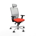 Haches sincro malla blanca bali naranja oscuro brazos 2D base blanca cabecero malla 2D ruedas 65mm engomadas