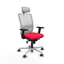 Haches sincro malla blanca bali rojo brazos 2D base aluminio cabecero malla 2D ruedas 65mm engomadas