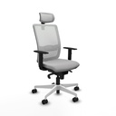 Haches sincro malla blanca bali gris claro brazos 1D base blanca cabecero malla 2D ruedas 65mm nailon