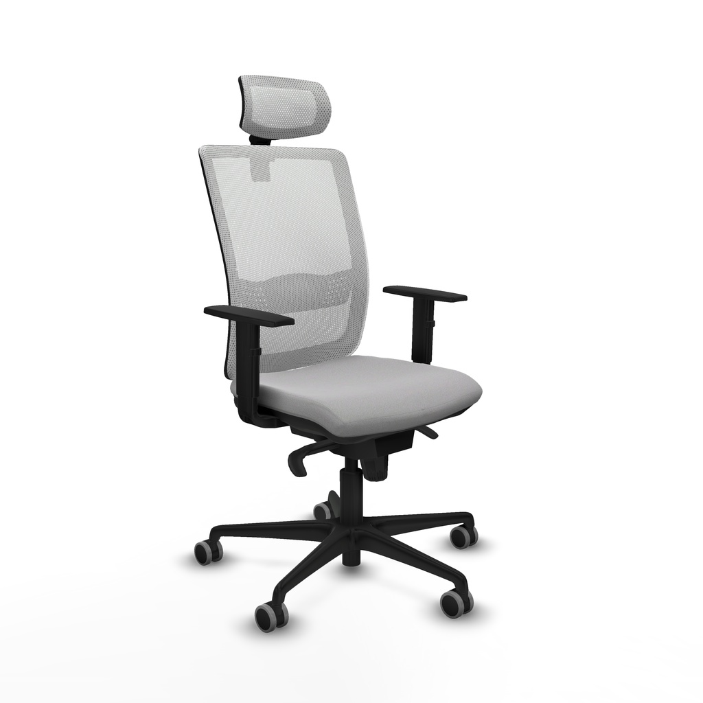 Haches sincro malla blanca bali gris claro brazos 1D base nailon cabecero malla 2D ruedas 65mm engomadas