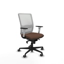 Haches sincro malla blanca bali marrón oscuro brazos blancos base nailon ruedas 65mm engomadas