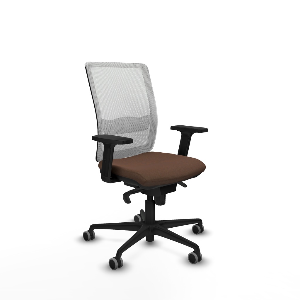 Haches sincro malla blanca bali marrón oscuro brazos 2D base nailon ruedas 65mm engomadas